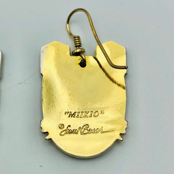 Laurel Burch “Miikio” Vintage 1970s Dangle Earrings - Picture 6 of 8